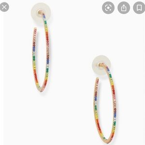 NWOT kate spade rainbow gold hoop earrings
